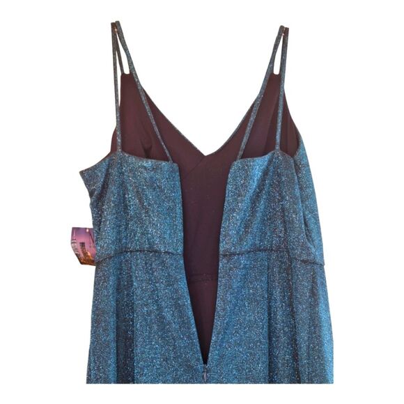 Nightway Sparkly Formal Gown Azure Teal Blue NWT 10P Wedding Pageant Holiday - Picture 7 of 16